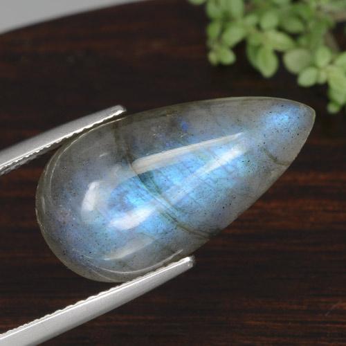 Multicolor Labradorite Gem - 13.8ct Pear Cabochon (ID: 473842)