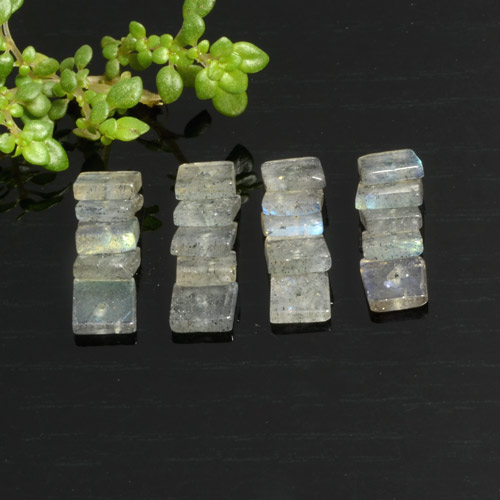 Multicolor Labradorite Gem - 0.3ct Square with Hole (ID: 478970)