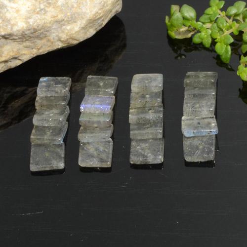 Mehrfarbig Labradorit Edelstein - 0.4ct Square with Hole (ID: 478977)