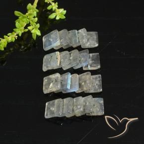 6.37 ctw Multicolor Labradorite Stones, Natural Labradorite in Square with Hole Shape for Sale