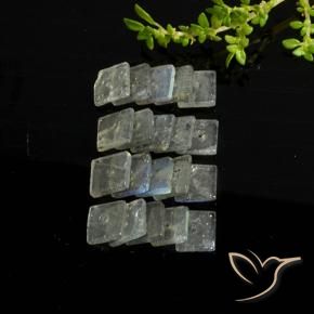 6.24 ctw Multicolor Labradorite Stones, Natural Labradorite in Square with Hole Shape for Sale