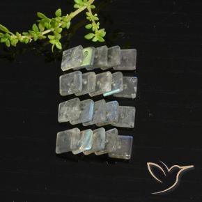 7.99 ctw Multicolor Labradorite Stones, Natural Labradorite in Square with Hole Shape for Sale