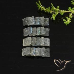 6.64 ctw Multicolor Labradorite Stones, Natural Labradorite in Square with Hole Shape for Sale