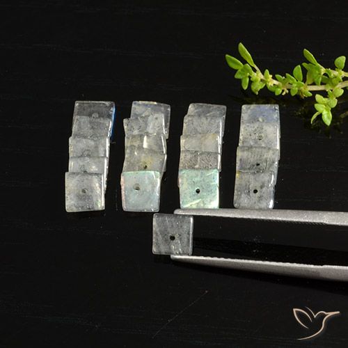 7.61ctw Natural Multicolor Labradorite, Square, Translucent