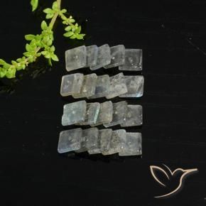 7.61 ctw Multicolor Labradorite Stones, Natural Labradorite in Square with Hole Shape for Sale