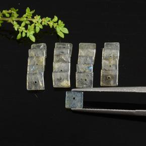0.4ct Square with Hole Gray Blue Sheen Labradorite Gem for sale 0.4ct Square with Hole Gray Blue Sheen Labradorite Gem (ID: 479131)