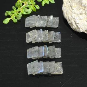 6.44 ctw Multicolor Labradorite Stones, Natural Labradorite in Square with Hole Shape for Sale