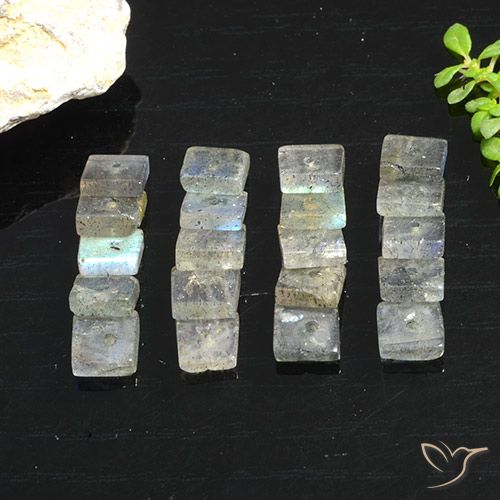 9.46ctw Natural Multicolor Labradorite, Square, Translucent