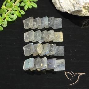 7.48 ctw Multicolor Labradorite Stones, Natural Labradorite in Square with Hole Shape for Sale