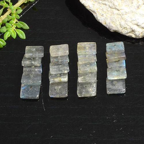 Multicolor Labradorite Gem - 0.4ct Square with Hole (ID: 479222)