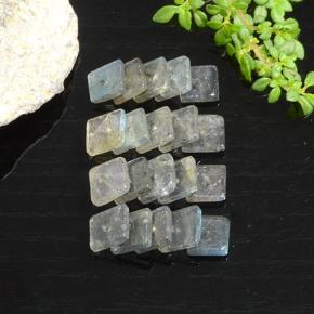 7.64 ctw Multicolor Labradorite Stones, Natural Labradorite in Square with Hole Shape for Sale