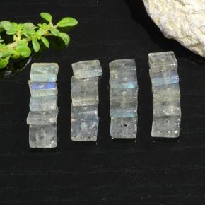 Multicolor Labradorite Gem - 0.3ct Square with Hole (ID: 479226)