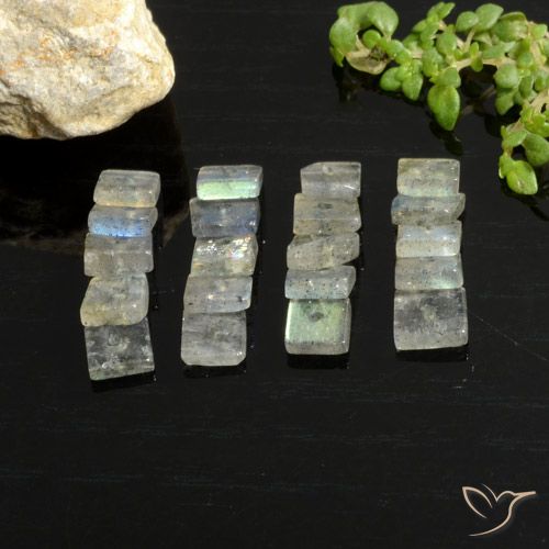 6.92ctw Natural Multicolor Labradorite, Square, Transparent