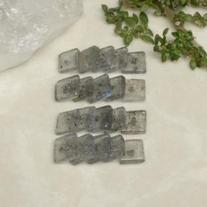 4.95 ctw Multicolor Labradorite Stones, Natural Labradorite in Square with Hole Shape for Sale