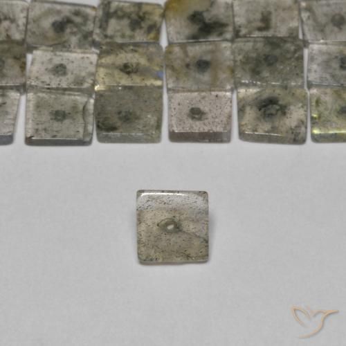 6.66ctw Natural Multicolor Labradorite, Square, Transparent