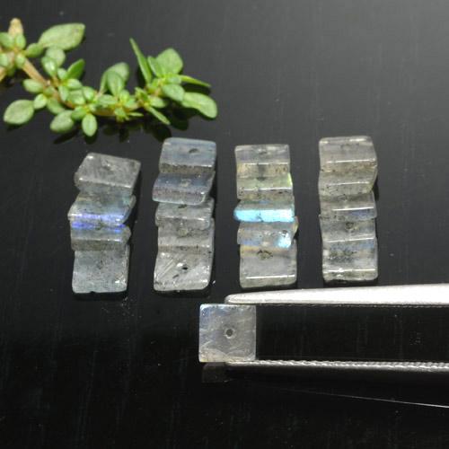 Multicolor Labradorite Gem - 0.2ct Square with Hole (ID: 479581)