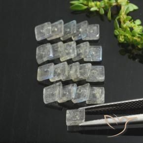 5.89 ctw Multicolor Labradorite Stones, Natural Labradorite in Square with Hole Shape for Sale