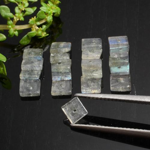 Multicolor Labradorite Gem - 0.3ct Square with Hole (ID: 479586)