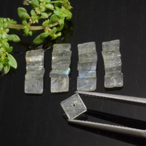 5.30 ctw Multicolor Labradorite Gemstones, Labradorite Gems in Square with Hole Shape for Sale.