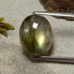 4.6ct Oval Cabochon Gray Blue Sheen Labradorite Gem for sale 4.6ct Oval Cabochon Gray Blue Sheen Labradorite Gem (ID: 482759)