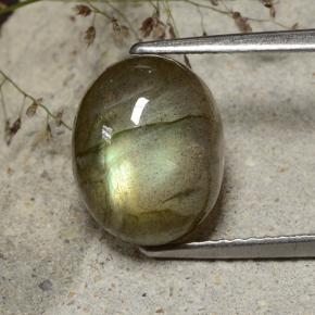 4.5ct Oval Cabochon Gray Blue Sheen Labradorite for sale thumb image of 4.5ct Oval Cabochon Gray Blue Sheen Labradorite (ID: 482842)
