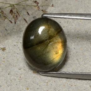 4ct Oval Cabochon Gray Blue Sheen Labradorite for sale thumb image of 4ct Oval Cabochon Gray Blue Sheen Labradorite (ID: 482844)