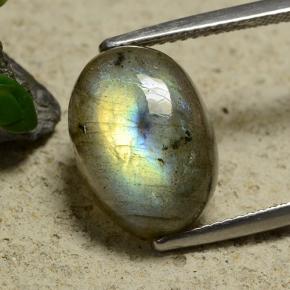 Multicolor Labradorite Gem - 8.2ct Oval Cabochon (ID: 489494)
