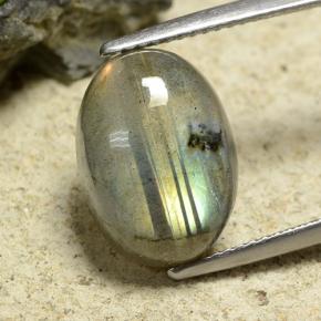 8ct Oval Cabochon Gray Blue Sheen Labradorite Gem for sale 8ct Oval Cabochon Gray Blue Sheen Labradorite Gem (ID: 489500)