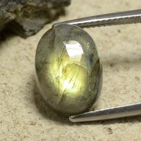 Многоцветный Лабрадорит Камень - 7.5ct Овал Кабошон (ID: 489503)