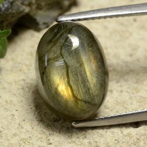 9.2ct Oval Cabochon Gray Blue Sheen Labradorite for sale thumb image of 9.2ct Oval Cabochon Gray Blue Sheen Labradorite (ID: 489505)