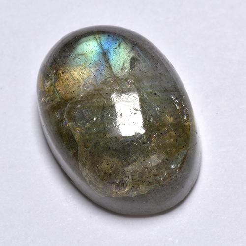 7.6ct Oval Cabochon Gray Blue Sheen Labradorite for sale thumb image of 7.6ct Oval Cabochon Gray Blue Sheen Labradorite (ID: 489569)