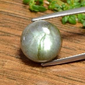 Multicolor Labradorite Gem - 8.2ct Round Cabochon (ID: 489582)