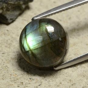 9.6ct Round Cabochon Gray Blue Sheen Labradorite for sale thumb image of 9.6ct Round Cabochon Gray Blue Sheen Labradorite (ID: 489596)