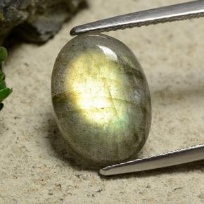 5ct Oval Cabochon Gray Blue Sheen Labradorite for sale thumb image of 5ct Oval Cabochon Gray Blue Sheen Labradorite (ID: 489600)