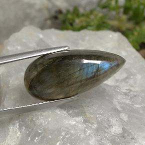12.97 ct Multicolor Labradorite Stone, Natural Labradorite in Pear Cabochon Shape for Sale
