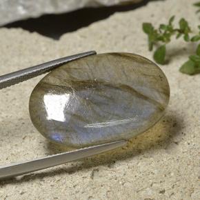 19.67 ct Multicolor Labradorite Stone, Natural Labradorite in Oval Cabochon Shape for Sale