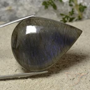94.23 ct Multicolor Labradorite Stone, Natural Labradorite in Pear Cabochon Shape for Sale
