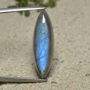10.7ct Marquise Cabochon Blue-Sheen Gray Labradorite for sale thumb image of 10.7ct Marquise Cabochon Blue-Sheen Gray Labradorite (ID: 494406)