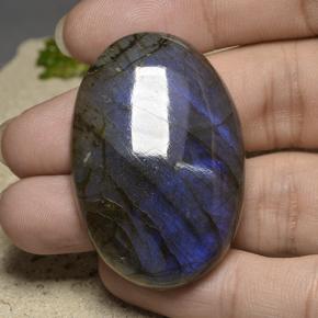 116.7ct Oval Cabochon Blue-Sheen Gray Labradorite Gem for sale 116.7ct Oval Cabochon Blue-Sheen Gray Labradorite Gem (ID: 498125)