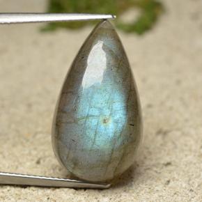 Multicolor Labradorite Gem - 16.6ct Pear Cabochon (ID: 498136)