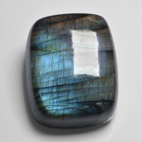 79ct Cushion Cabochon Blue-Sheen Gray Labradorite Gem for sale 79ct Cushion Cabochon Blue-Sheen Gray Labradorite Gem (ID: 499692)