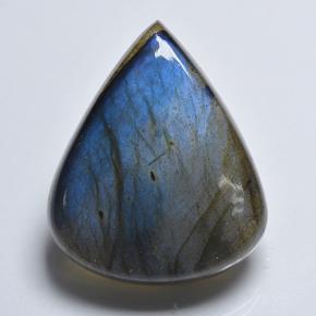 Multicolor Labradorite Gem - 37.7ct Pear Cabochon (ID: 499695)