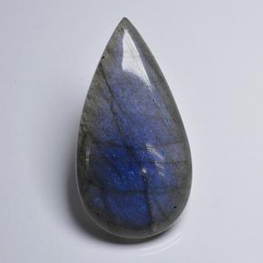 52.1ct Pear Cabochon Blue-Sheen Gray Labradorite Gem for sale 52.1ct Pear Cabochon Blue-Sheen Gray Labradorite Gem (ID: 499696)