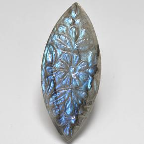 Multicolore Labradorite Gem - 23.5ct Marquise inciso (ID: 501459)
