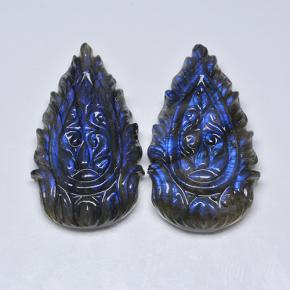 24.5ct Carved Pear Blue-Sheen Gray Labradorite Gem for sale 24.5ct Carved Pear Blue-Sheen Gray Labradorite Gem (ID: 501465)