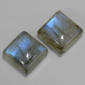 6.8ct Square Cabochon Blue-Sheen Gray Labradorite Gem for sale 6.8ct Square Cabochon Blue-Sheen Gray Labradorite Gem (ID: 501841)