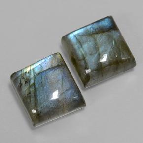 6ct Square Cabochon Blue-Sheen Gray Labradorite Gem for sale 6ct Square Cabochon Blue-Sheen Gray Labradorite Gem (ID: 501842)