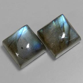 7ct Square Cabochon Blue-Sheen Gray Labradorite Gem for sale 7ct Square Cabochon Blue-Sheen Gray Labradorite Gem (ID: 501844)