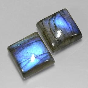 5.7ct Square Cabochon Blue-Sheen Gray Labradorite Gem for sale 5.7ct Square Cabochon Blue-Sheen Gray Labradorite Gem (ID: 501849)