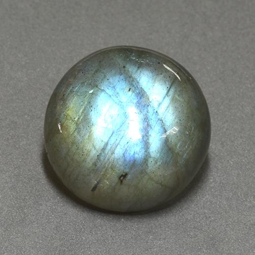 17.48 ct Multicolor Labradorite Stone, Natural Labradorite in Round Cabochon Shape for Sale